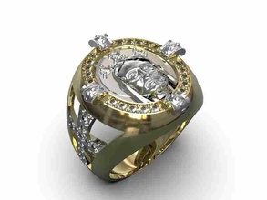 anel Jesus 05 luxo joalheria ouro Projeto diamante noivado gema jóia jóias platina imprimível moda beleza prata argolas 3d print model - Mito3D
