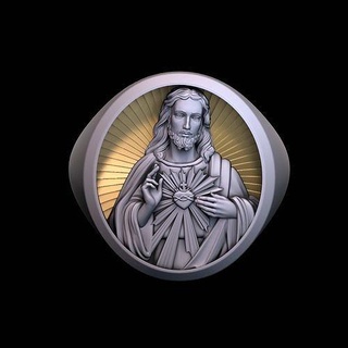 anel Jesus 3d impressão modelo escultura cristandade Cruz religião joalheria argolas objeto catolicismo estátua santo Bíblia cristão 3d print model - Mito3D