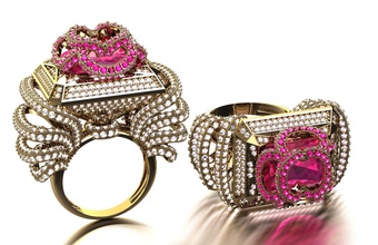 anneau de bijoux l'anneau spectacle la mode desinger les pierres précieuses anneaux 3d print model - Mito3D