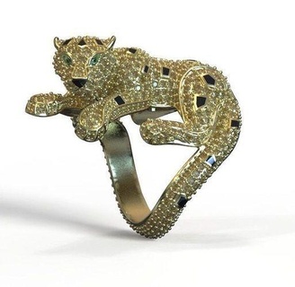anel joalheria Kaplan ouro jóias mascára saí joias zbrush diamante tigre leopardo 3djewelry argolas 3d print model - Mito3D