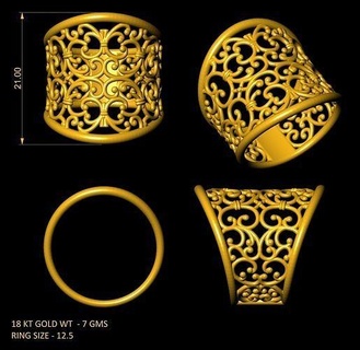 ring jewelry gold silver art rings 3d print model - Mito3D