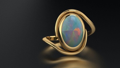yüzük takı yazdırılabilir platin gümüş altın opal Sanat mücevher parlak elmas moda yüzükler 3d print model - Mito3D