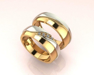anel joalheria Projeto ouro Casamento romance argolas 3d print model - Mito3D