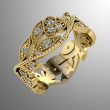 anello k 2 gioielli anelli oro argento gioiello moda di diamanti d'oro diamante gemma stampabile Anello 3d accessorio moderno foglia 3d print model - Mito3D