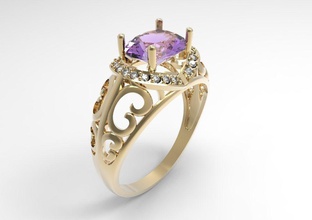bague kahawaty stl bijoux joyau gem le diamant de l'engagement mariage l'anneau platine pierre précieuse or brillant les pierres précieuses diamants lapidry anneaux pearcut dames la mode 3d print model - Mito3D