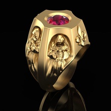 anello custodi gioielli oro argento moda gemma ruby gioiello fantasia mascotte amuleto talismano uomo anelli 3d print model - Mito3D