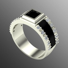 ring ki 2 jewelry gold shining fashion 3djewels 3djewellery 3dring rings printable sterling jewel jewellery diamond modern engagement gem disjunct 3d print model - Mito3D
