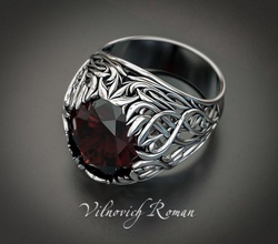 anillo del rey la joyería cuarzos de oro joya el platino gem diamante plata los anillos 3d print model - Mito3D
