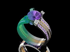 ring kirin beauty fashion cad printable diamond silver engagementfashion gold jewelry platinum print printing wedding rings 3d print model - Mito3D