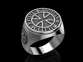 ring of knights templar jewelry print 3dprinted jewellery printable rings design jewel golden fashion printing gold prototyping silver masonic 3d print model - Mito3D