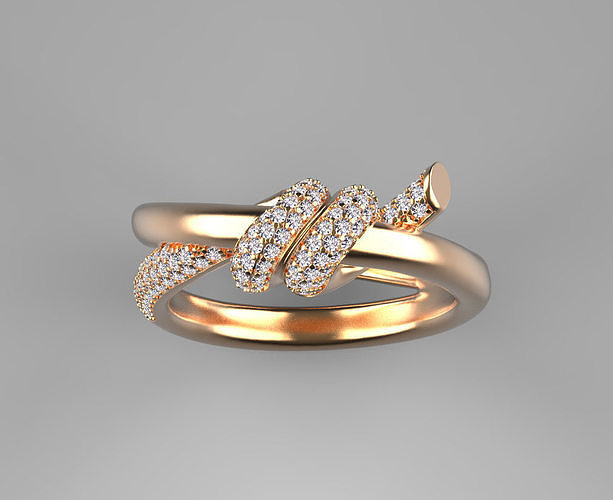 yüzük düğüm kilit eğilmek altın takı elmas Tiffany bilezik küpe mücevher parlak Tifany yüzükler 3D print model - Mito3D