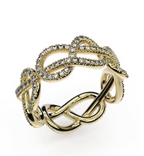 anel of infinidade casamento noivado ouro prata joias leve estilo moda imprimível diamante esterlina joalheria argolas 3d print model - Mito3D