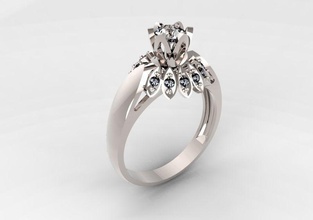 anello donna gioielli lady stampabile argento anelli 3d print model - Mito3D