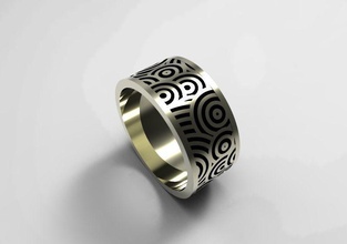 ring lady Schmuck ornament bedruckbar ist Silber Ringe 3d print model - Mito3D