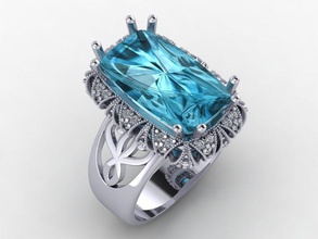 anel ampla pedra stl cafajeste cam joias diamante gema joalheria argolas 3d print model - Mito3D