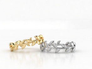 anillo de la hoja 001 cadfile joyería oro joya olivering los anillos 3d print model - Mito3D