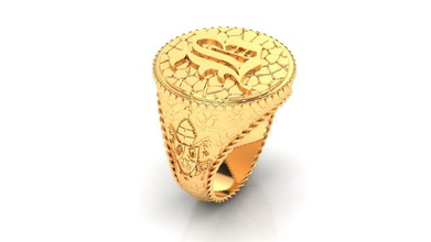 anillo de la letra b papa joyería zbrush impresión los hombres joyas joyero creación prototipos diamante imprimible diario zodiac gem signo astrológico anillos 3d print model - Mito3D