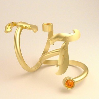 ring letter jewel jewelery fashion diamond jewelry rings 3d print model - Mito3D