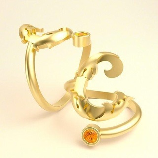 Ring Brief Schmuck Hochzeit Gold Ehe Engagement Kunst Liebe Silber Diamant Juwel Ringe 3d print model - Mito3D