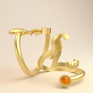 Ring Brief Gold Hochzeit Schmuck Kunst Ehe Silber Diamant Juwel Ringe 3d print model - Mito3D