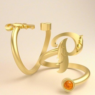 Ring Brief Gold Hochzeit Schmuck Engagement Liebe Kunst Diamant Mode Ringe 3d print model - Mito3D