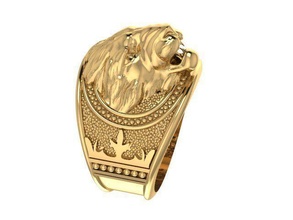ring lion gold luxury jewelry silver printable platinum animal predator rings 3d print model - Mito3D