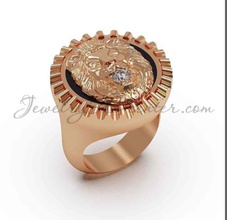 bague Lion 103 luxe bijoux or conception diamant engagement gemme bijou platine imprimable mode beauté argent anneaux 3d print model - Mito3D