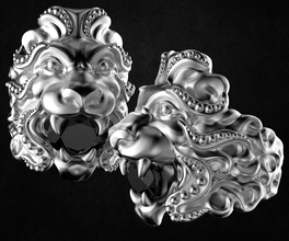 ring Löwe gucci lion gold Silber Schmuck Ringe Hochzeit - Armband Anhänger Ohrringe Männer-ring Platin 3d print model - Mito3D