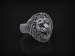 anello di re leone stl gioielli gioiello abbigliamento oro argento cat leonessa anelli 3d print model - Mito3D