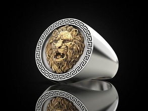 ring lion pendant jewelry print 3dprinted jewellery printable design jewel golden fashion printabl printing gold prototyping silver sterling rings 3d print model - Mito3D
