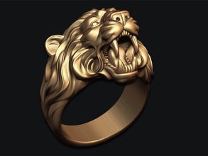 yüzük aslan v4 takı düğün a bilezik kolye küpe erkekler kol düğmeleri altın gümüş platin haç çapraz yüzükler yazdırılabilir 3d print model - Mito3D