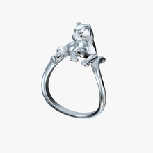 ring lioness v1 lion panther cougar printable cnc jewel gold silver jewelry jewellery platinum design elegant women rings 3d print model - Mito3D