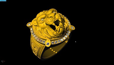 bague Lion bijoux mode imprimable anneaux 3d print model - Mito3D