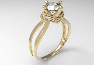 ring lisa stl jewelry jewel diamond engagement wedding precious platinum gold gemstone sapphire brilliant topaz gems diamonds ladies fashion emerald silver rings 3d print model - Mito3D