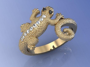 anel de lagarto 01 jóias réptil lagartos dinossauro animais répteis anéis 3d print model - Mito3D