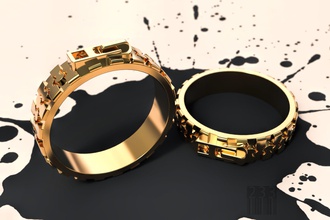 bague de verrouillage bijoux l'anneau or d'argent joyau 3d stl la cnc l'impression d'impression fichier fermoir fermeture à glissière style imprimable les anneaux 3d print model - Mito3D