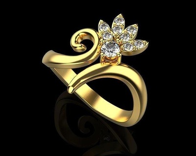 Ring LKW 76 Schmuck Juwel wertvoll Luxus Karat Gold druckbar Diamant brillant Mode Juwelen 3dmodel 3ddesign 3dprint Frauen Verlobungsring Silber Ringe 3d print model - Mito3D