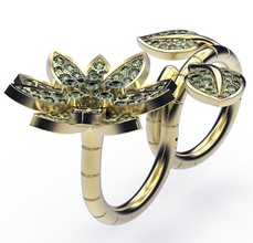 Ring Lotus Finger Transformator Gold Silber Edelsteine Mode Stil Blumen Natur azurblau Bienenwabe Luxus Engagement Hochzeit Sterling druckbar Schmuck Diamant Ringe 3d print model - Mito3D