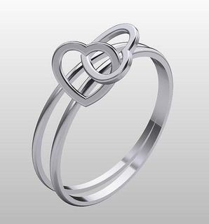 Ring Liebe Gold Schmuck Silber druckbar Diamant Juwel Hochzeit Sterling Platin Halskette Kleidung Armband brillant Weiß Ringe 3d print model - Mito3D
