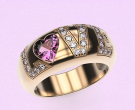 anel amar coração noivado Casamento joias presente estilo moda ouro prata diamante esterlina luxo joalheria argolas 3d print model - Mito3D