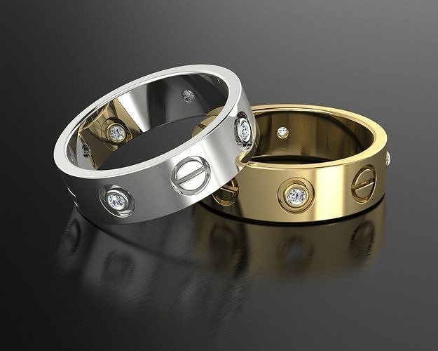 Ring Liebe Diamant 3dm Ringe Schmuck Gold druckbar Silber Juwel Hochzeit Engagement königliches Design royaldesign2018 Mode 3dmmodel golden 3D print model - Mito3D