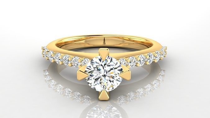 ring m31 luxury female gem wedding jewelry printable gold brilliant diamond fashion beauty brillant girl woman jewel printible silver engagement rings 3D print model - Mito3D
