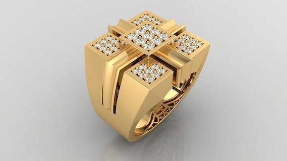 ring m35 mens luxury gem male fashion jewel jewelry gold diamond beautiful brilliant glossy diagram business men silver gorgeous lustrous jewellery rings 3d print model - Mito3D