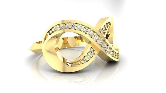 Ring m51 Luxus weiblich Edelsteine Hochzeit Schmuck Juwel Diamant brillant Gold Ringe druckbar Engagement Silber engagem Mode 3d print model - Mito3D