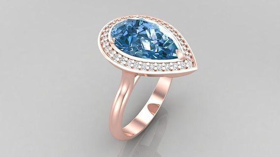 anillo m55 lujo hembra gemas Boda joyería joya anillos oro diamante compromiso brillante imprimible enganchar Moda platino plata niña mujer 3d print model - Mito3D