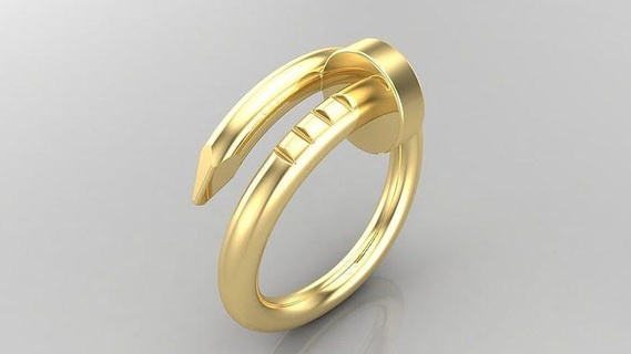 Ring m59 Luxus weiblich Hochzeit Schmuck Juwel Engagement Ringe Silber Gold druckbar Mädchen Frau Mode brillant Diamant Nagel 3d print model - Mito3D