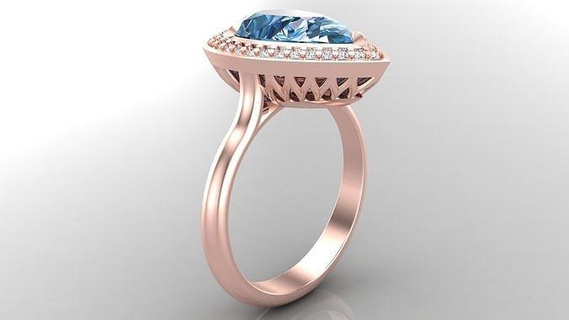 anillo m61 lujo hembra anillo gemas Boda anillo joyería joya joyería joya Boda compromiso joya brillante diamante anillos oro imprimible plata hembra niña mujer Moda platino enganchar 3d print model - Mito3D