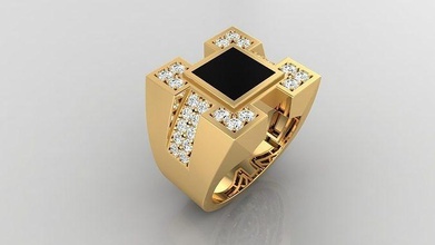 Ring m6 Herren Emaille Schmuck Luxus Gold druckbar männlich Diamant Mode Juwel wunderschönen luxuriös anschaulich brillant Glanz Silber Jungs 3d print model - Mito3D