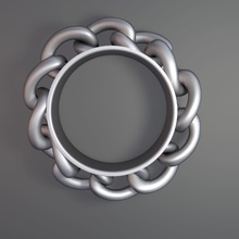 ring made chain jewelry steel chrome metallic round twisted 3dprint iron rings 3d print model - Mito3D