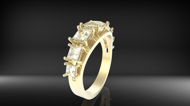 ring magem jewelry wedding gold silver gem printable design sterling rings 3d print model - Mito3D